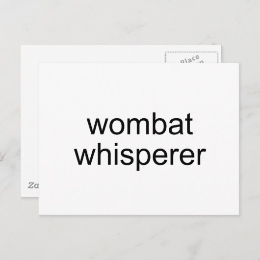 Wombat flüster postkarte (Vorne/Hinten)