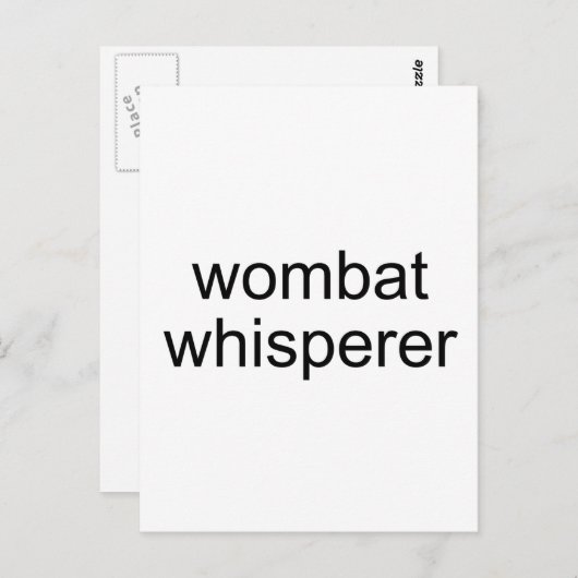 Wombat flüster postkarte (Vorne/Hinten)