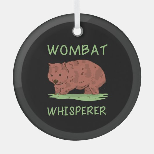 Wombat-Flüsterer Ornament Aus Glas (Vorderseite)