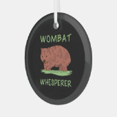 Wombat-Flüsterer Ornament Aus Glas (Vorderseite links)