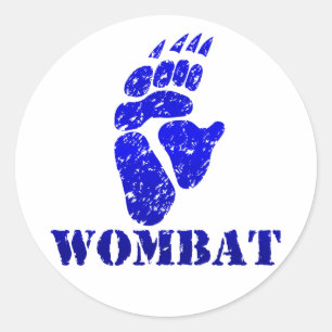 Wombat Footprint III Runder Aufkleber