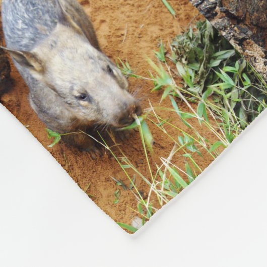Wombat-FotoCollage, Fleecedecke (Ecke)