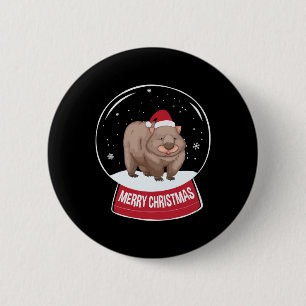 Wombat Frohe Weihnachtsschneeball Button