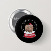 Wombat Frohe Weihnachtsschneeball Button (Vorne & Hinten)