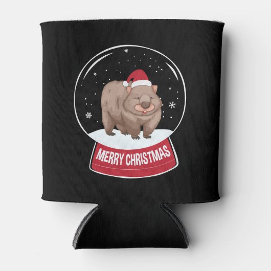 Wombat Frohe Weihnachtsschneeball Dosenkühler (Vorderseite)