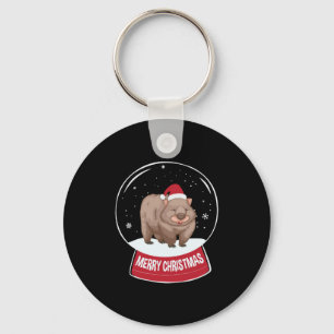 Wombat Frohe Weihnachtsschneeball Schlüsselanhänger