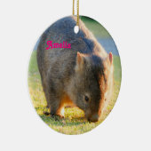 Wombat Fun Cute Australian Nature Fotograf Keramik Ornament (Rechts)