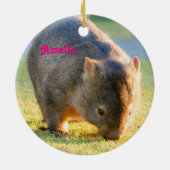 Wombat Fun Cute Australian Nature Fotograf Keramik Ornament (Hinten)