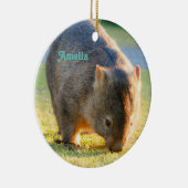 Wombat Fun Cute Name Australian Nature Fotograf Keramik Ornament (Rechts)