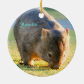 Wombat Fun Cute Name Australian Nature Fotograf Keramik Ornament (Hinten)