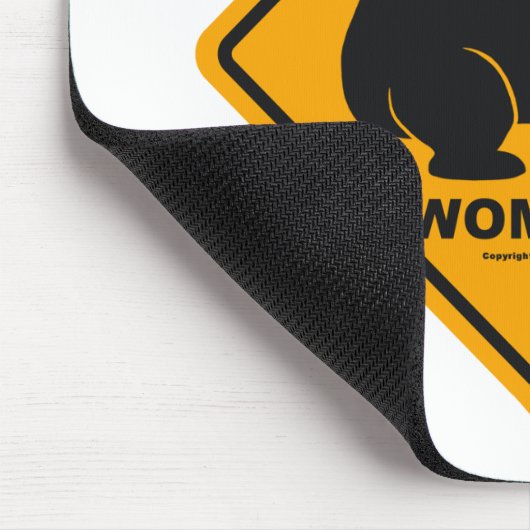 Wombat Gefahrenverkehrsschild Mousepad (Ecke)