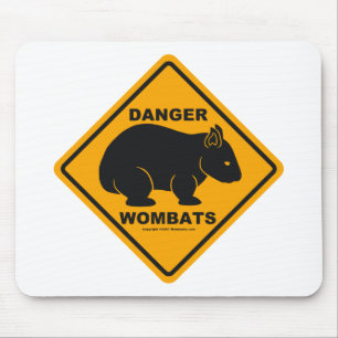 Wombat Gefahrenverkehrsschild Mousepad