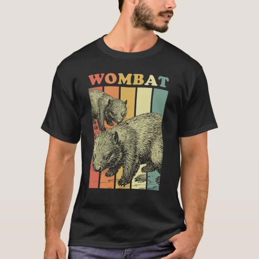Wombat Gestreift T-Shirt (Vorderseite)