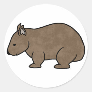 Wombat Grafik Runder Aufkleber
