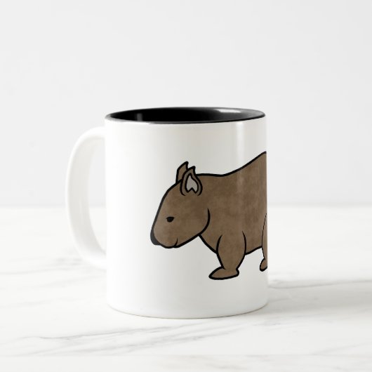 Wombat Grafik Zweifarbige Tasse (Vorderseite Links)