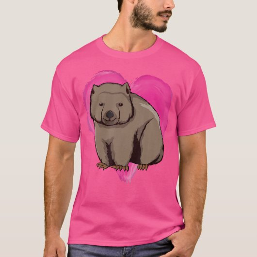 Wombat Heart Australia Liebe Lover Wombats T-Shirt (Vorderseite)