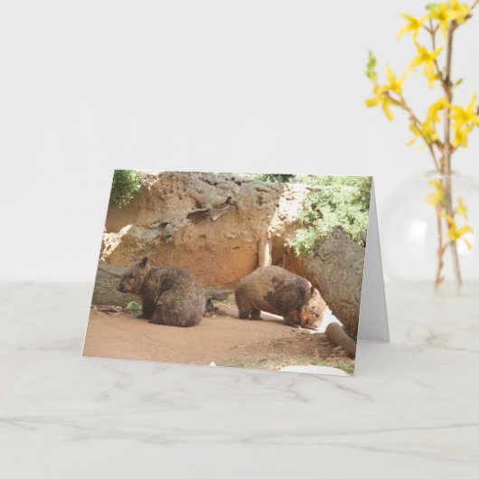 Wombat Heaven Karte (Gelbe Blume)