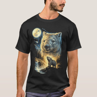 Wombat heult zum Mond Meme Lustig 9039S T-Shirt