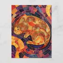 Wombat im aborigines Dot Art Style Postkarte