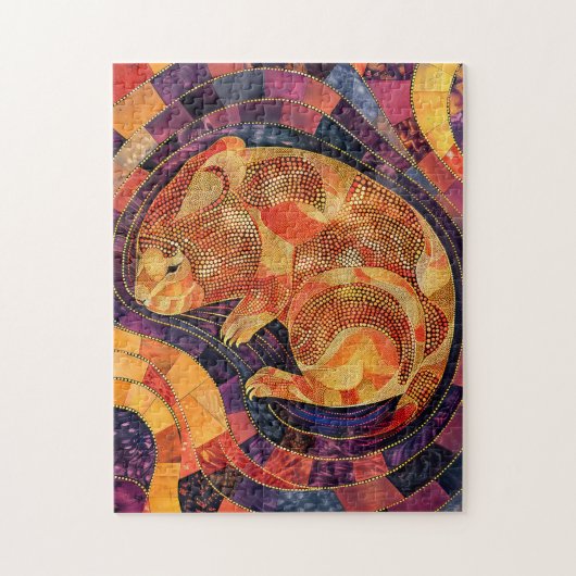Wombat im aborigines Dot Art Style Puzzle (Vertikal)