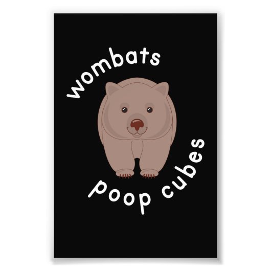 Wombat Kackte Cube Australia Fotodruck (Vorne)