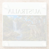 Wombat Känguru Wasserfall Glasuntersetzer (Rückseite)