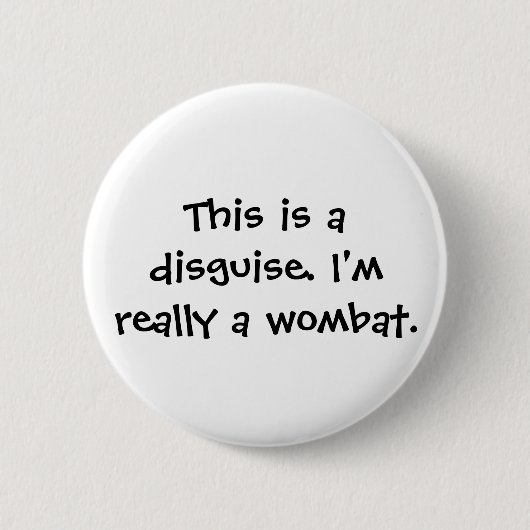 Wombat Kostüm Button (Vorderseite)