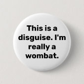 Wombat-Kostümknopf Button (Vorderseite)