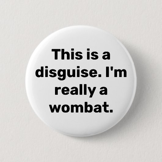 Wombat-Kostümknopf Button (Vorderseite)