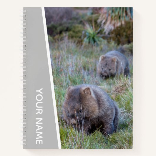 Wombat Liebe Australien Süße Tier, Silber Notizblock (Vorderseite)