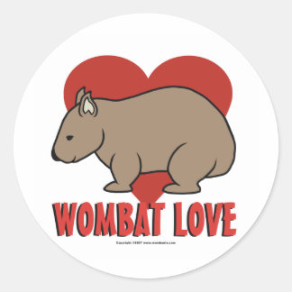 Wombat Liebe Runder Aufkleber