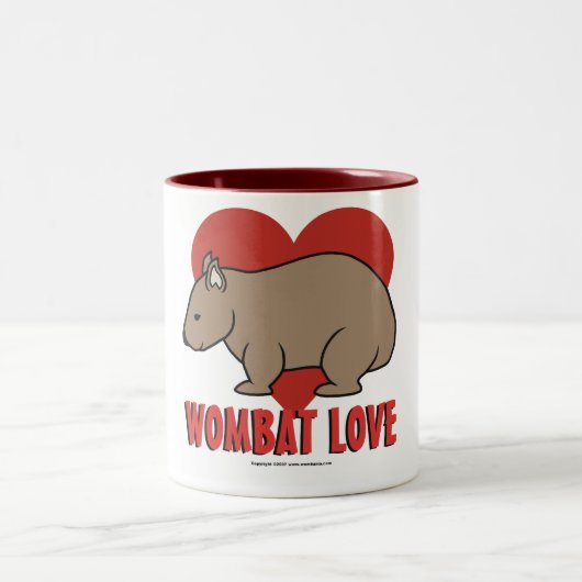 Wombat Liebe Zweifarbige Tasse (Mittel)