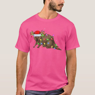 Wombat Lover Xmas Lighting Weihnachten T-Shirt