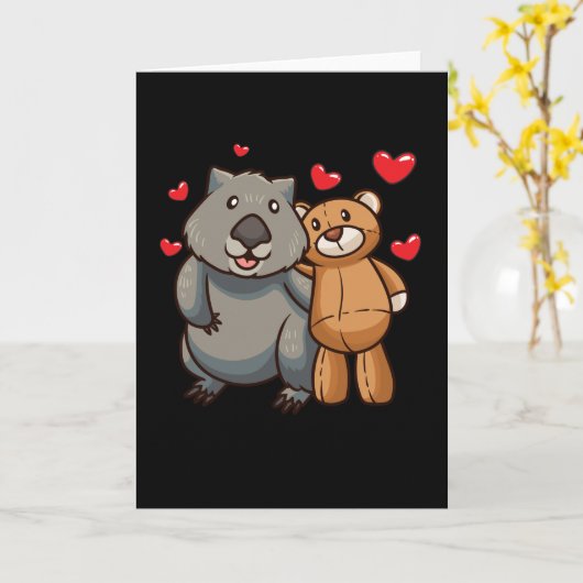 Wombat mit ausgestopftem Tier Karte (Gelbe Blume)