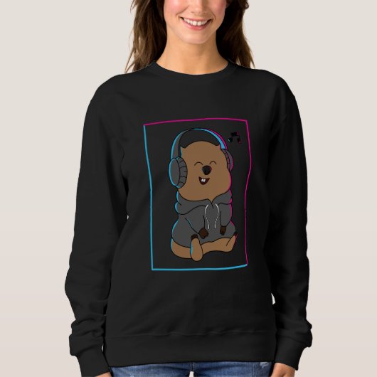 Wombat Music Notes Musician Cute Rodent Sweatshirt (Vorderseite)