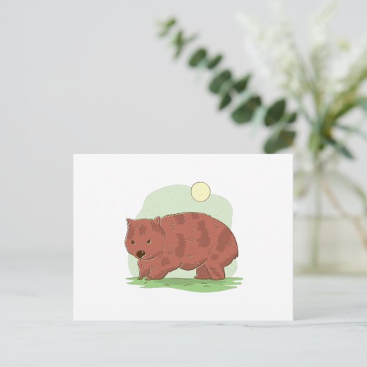 Wombat Postkarte (Stehend Vorderseite)