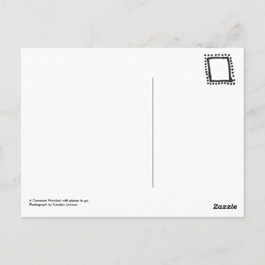 Wombat Postkarte (Rückseite)