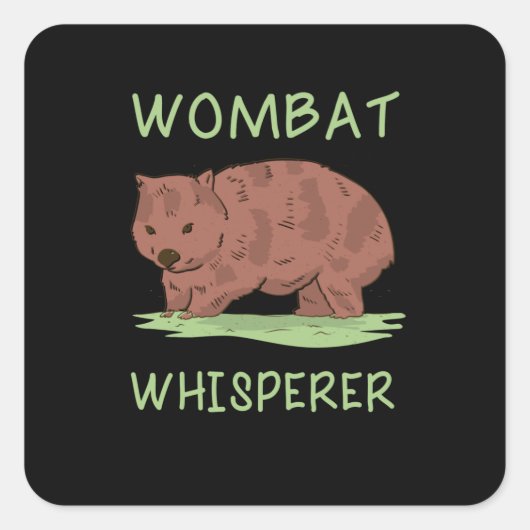 Wombat Quadratischer Aufkleber (Vorderseite)