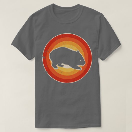 Wombat Sunset Retro für Männer Frauen Mädchen Kind T-Shirt (Design vorne)