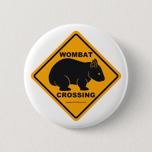Wombat Überfahrt-Zeichen Button (Vorderseite)