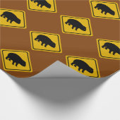 wombat Verkehrsschild - giftwrap Geschenkpapier (Ecke)