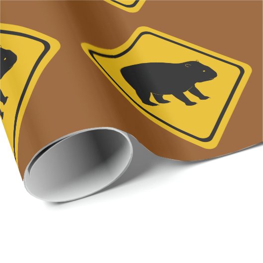 wombat Verkehrsschild - giftwrap Geschenkpapier (Rolleneckpunkt)