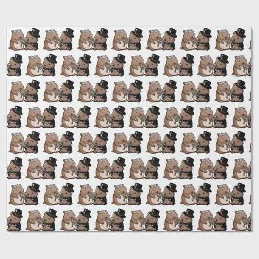 Wombat Wedding Geschenkpapier (Flach)