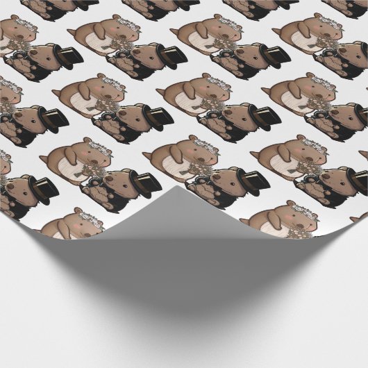 Wombat Wedding Geschenkpapier (Ecke)