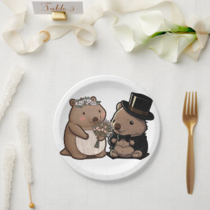 Wombat Wedding Pappteller