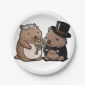 Wombat Wedding Pappteller (Vorderseite)