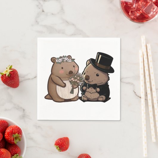 Wombat Wedding Serviette (Beispiel)