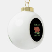 Wombat Whisperer Keramik Kugel-Ornament (Links)