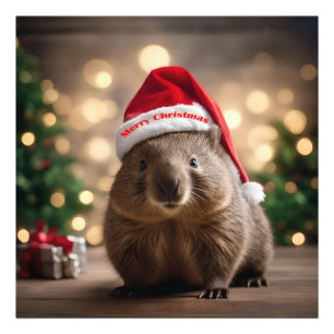 "Wombat Wonderland: Ein gemütlicher Heiligabend" Fotodruck