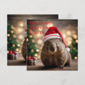 "Wombat Wonderland: Ein gemütlicher Weihnachtsaben Einladung (Vorne/Hinten)